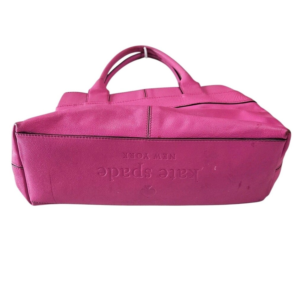Kate Spade Women Shoulder Bag Hot Pink Pebbled Leather Bow Detail Barbiecore - Picture 4 of 15